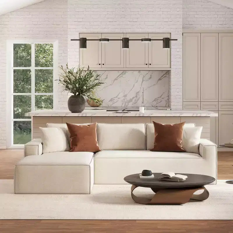 Jennifer Taylor Home Brenley Canapé sectionnel en boîte 110,5, accoudoir gauche, en chenille gris cendré