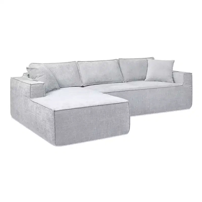 Jennifer Taylor Home Brenley Canapé sectionnel en boîte 110,5, accoudoir gauche, en chenille gris cendré