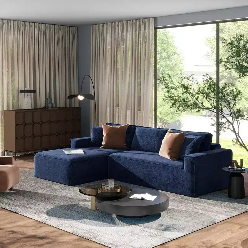 Jennifer Taylor Home Brenley Canapé sectionnel en boîte 110,5, accoudoir gauche, en chenille gris cendré