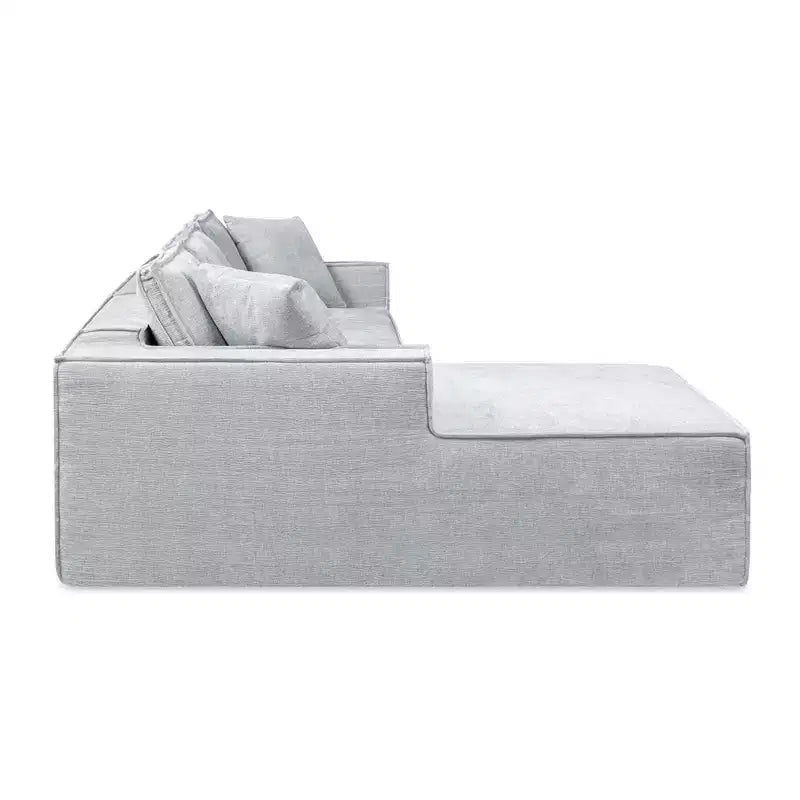 Jennifer Taylor Home Brenley Canapé sectionnel en boîte 110,5, accoudoir gauche, en chenille gris cendré