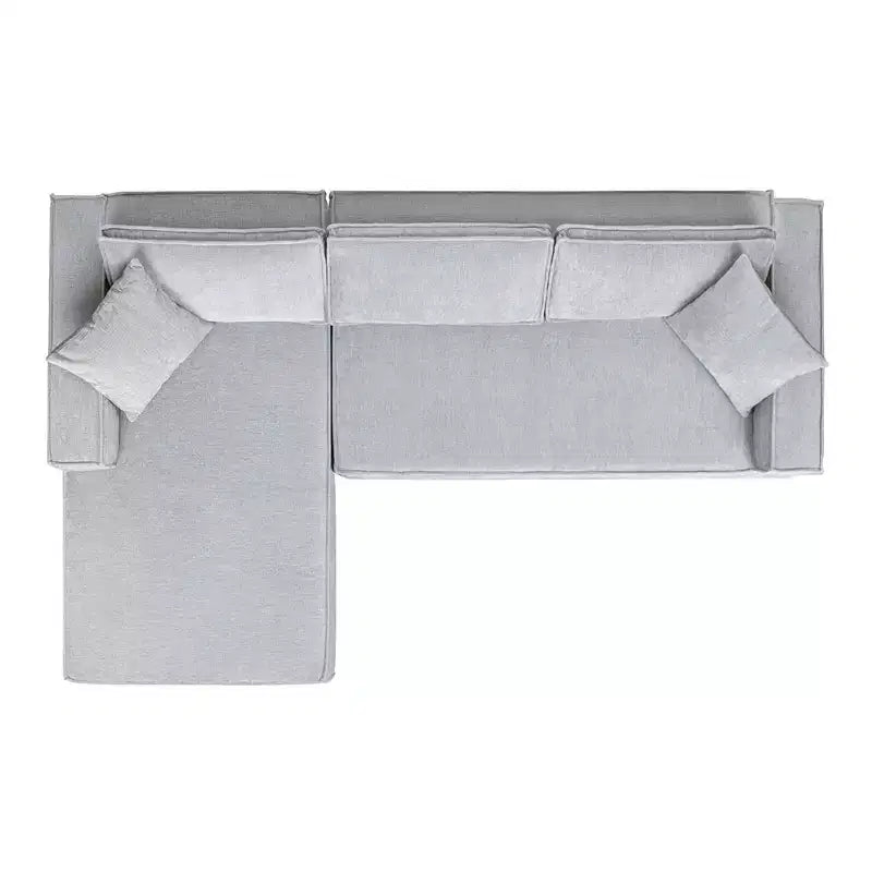 Jennifer Taylor Home Brenley Canapé sectionnel en boîte 110,5, accoudoir gauche, en chenille gris cendré