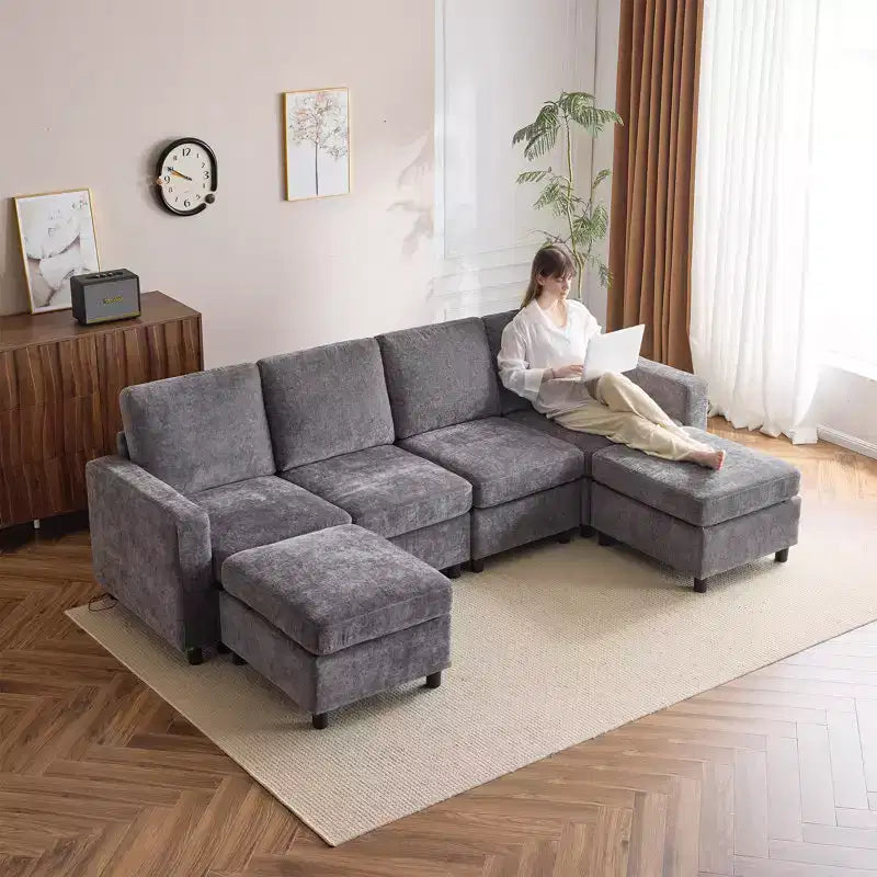 EROMMY Canapé modulaire 7 pièces, canapés et sofas modulaires avec rangement pour salon