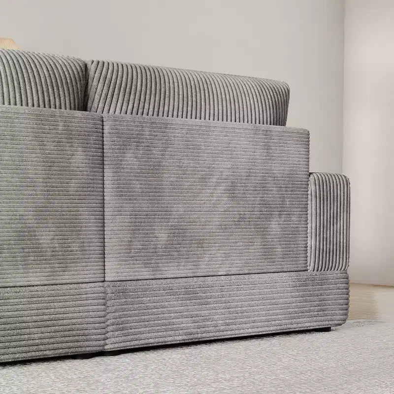 ATJafurn Canapé d'angle en velours côtelé Modulable Moderne Surdimensionné Rembourré avec Coussins Confortables Assise Profonde Pour Salon Chambre Appartement Bureau