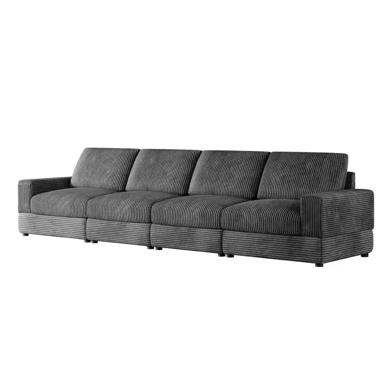 ATJafurn Canapé d'angle en velours côtelé Modulable Moderne Surdimensionné Rembourré avec Coussins Confortables Assise Profonde Pour Salon Chambre Appartement Bureau