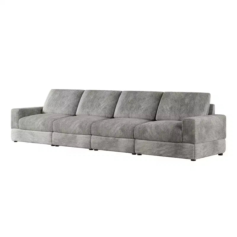 ATJafurn Canapé d'angle en velours côtelé Modulable Moderne Surdimensionné Rembourré avec Coussins Confortables Assise Profonde Pour Salon Chambre Appartement Bureau