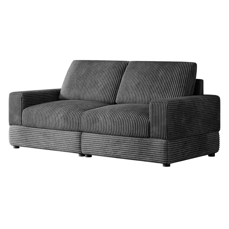 ATJafurn Canapé d'angle en velours côtelé Modulable Moderne Surdimensionné Rembourré avec Coussins Confortables Assise Profonde Pour Salon Chambre Appartement Bureau