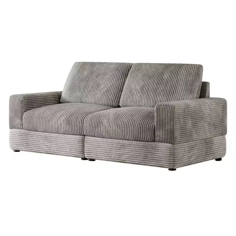 ATJafurn Canapé d'angle en velours côtelé Modulable Moderne Surdimensionné Rembourré avec Coussins Confortables Assise Profonde Pour Salon Chambre Appartement Bureau
