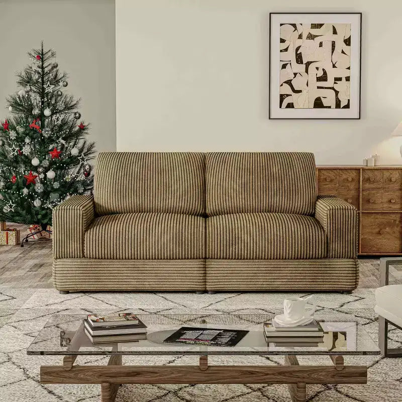 ATJafurn Canapé d'angle en velours côtelé Modulable Moderne Surdimensionné Rembourré avec Coussins Confortables Assise Profonde Pour Salon Chambre Appartement Bureau