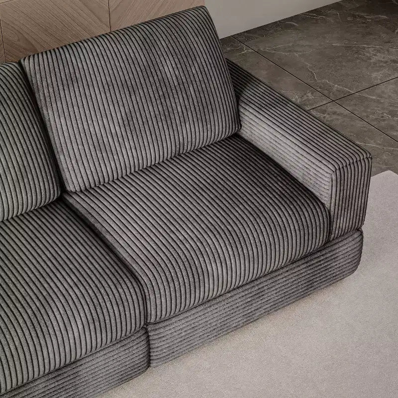 ATJafurn Canapé d'angle en velours côtelé Modulable Moderne Surdimensionné Rembourré avec Coussins Confortables Assise Profonde Pour Salon Chambre Appartement Bureau