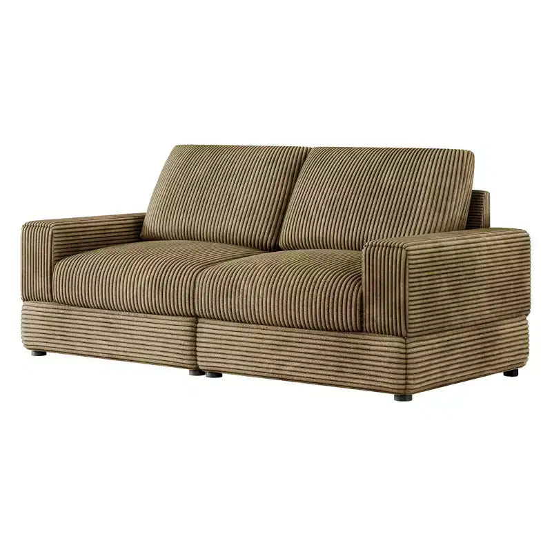 ATJafurn Canapé d'angle en velours côtelé Modulable Moderne Surdimensionné Rembourré avec Coussins Confortables Assise Profonde Pour Salon Chambre Appartement Bureau