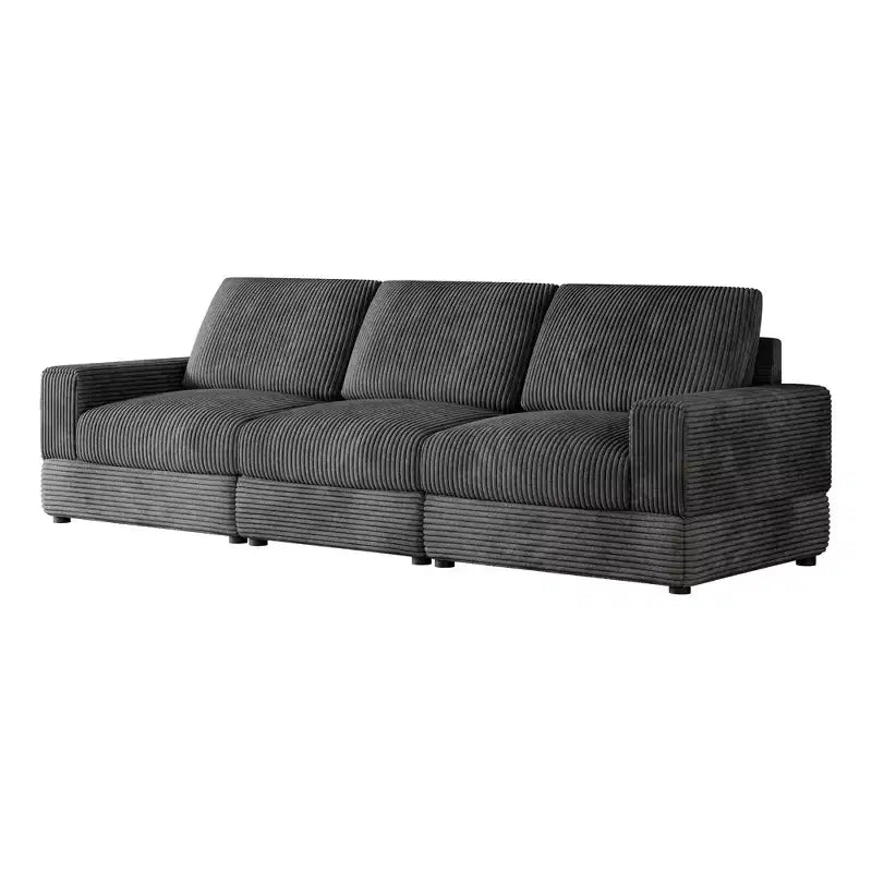 ATJafurn Canapé d'angle en velours côtelé Modulable Moderne Surdimensionné Rembourré avec Coussins Confortables Assise Profonde Pour Salon Chambre Appartement Bureau