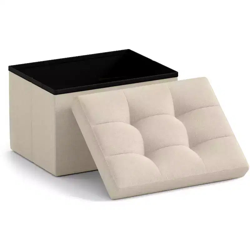 Ornavo Home Collapsible Rectangle Small Storage Ottoman - 12 x 16 x 12