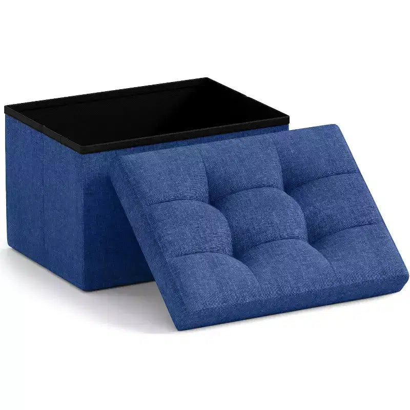 Pouf de rangement pliable rectangulaire petit format – 12 x 16 x 12