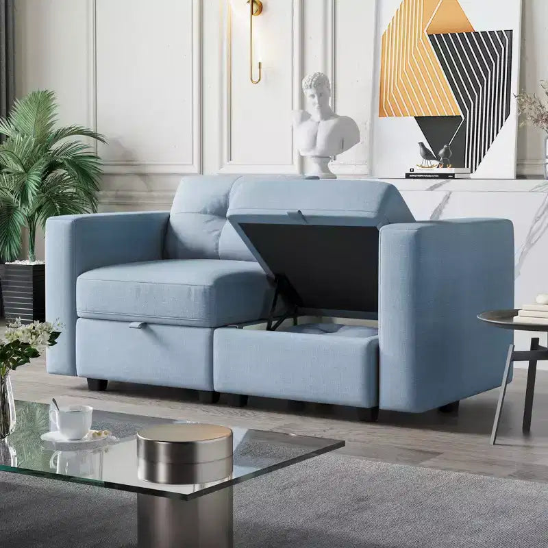Canapé d'angle rembourré ATJafurn avec rangement, canapés-lits à accoudoirs carrés pour salon, appartements et petits espaces
