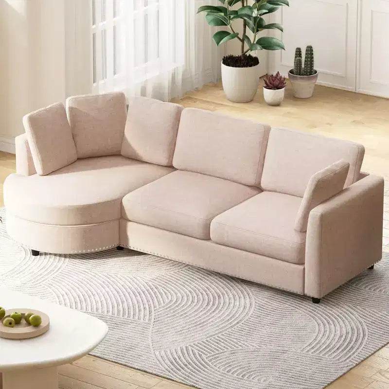 Canapé Mjkone Cloud, Petit Canapé Moderne de Salon Minimaliste, Canapé d'Angle en L avec Méridienne
