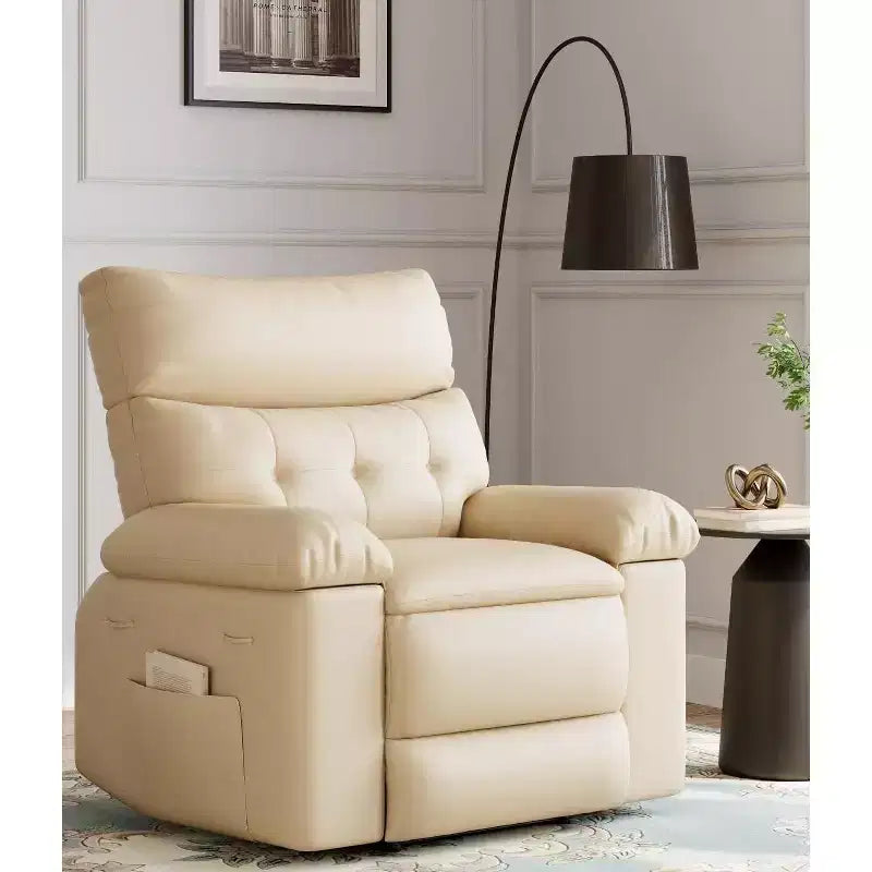 Fauteuil inclinable surdimensionné 27 avec chauffage et massage, pivotant à 360° et bascule manuelle, télécommande pour salon, chambre à coucher