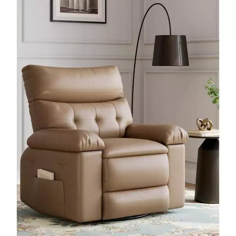 Fauteuil inclinable surdimensionné 27 avec chauffage et massage, pivotant à 360° et bascule manuelle, télécommande pour salon, chambre à coucher