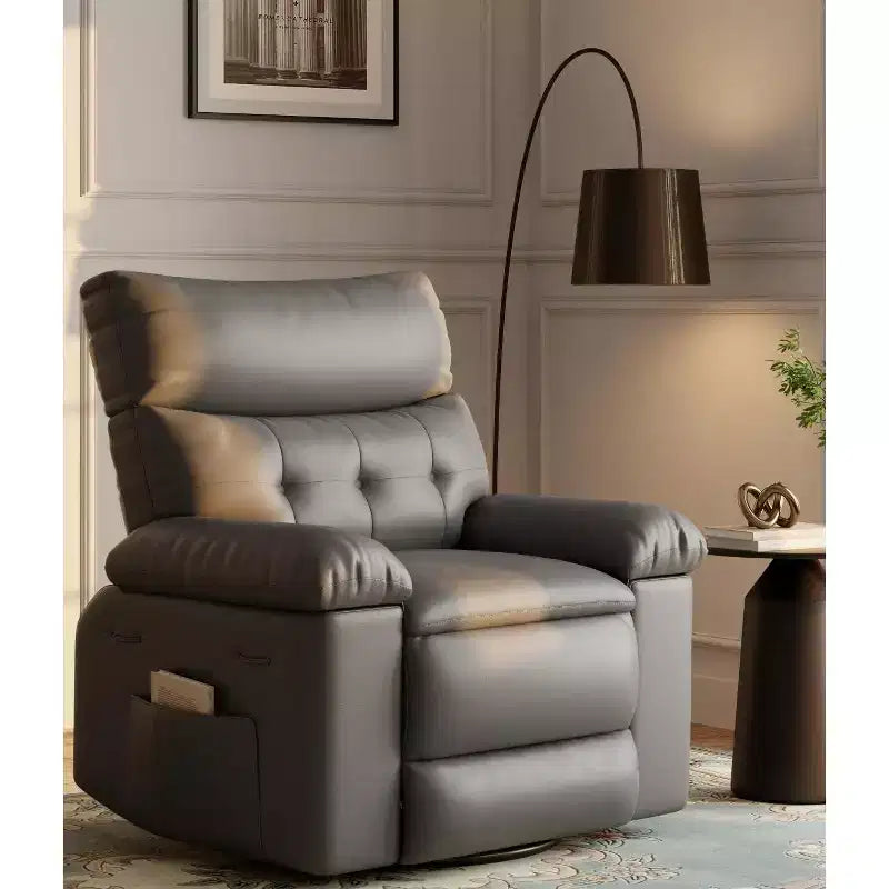 Fauteuil inclinable surdimensionné 27 avec chauffage et massage, pivotant à 360° et bascule manuelle, télécommande pour salon, chambre à coucher