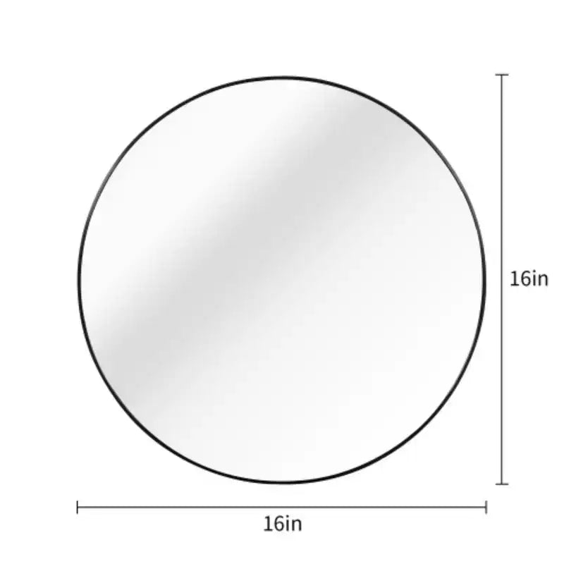 Miroir de salle de bain rond en métal noir de 16 pouces avec construction durable et finition élégante