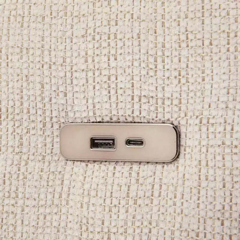 Canapé d'angle convertible 85.4 avec pouf et ports USB, en chenille, en forme de L/U, pour salon