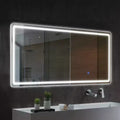 63x16 LED Rectangle Floor Mirror with Stand, HD Full-length Mirror with Aluminum Alloy Frame and 3 Color Temperature, Silver