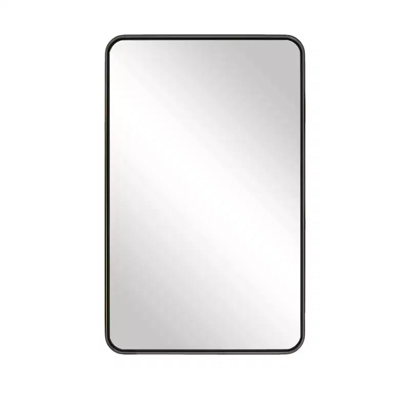 Miroir de salle de bain rectangulaire 32x22 avec cadre en alliage d'aluminium, miroir mural pour chambre à coucher, salon, entrée, noir