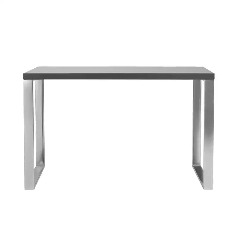 HomeRoots 47 Gray and Silver Wood and Stainless Steel Sled Writing Desk