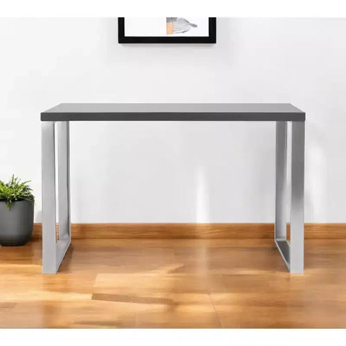 Bureau à écrire traîneau 47 Gray and Silver Wood and Stainless Steel