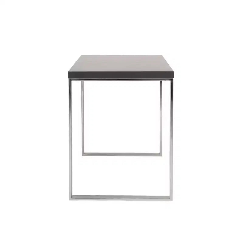 Bureau à écrire traîneau 47 Gray and Silver Wood and Stainless Steel