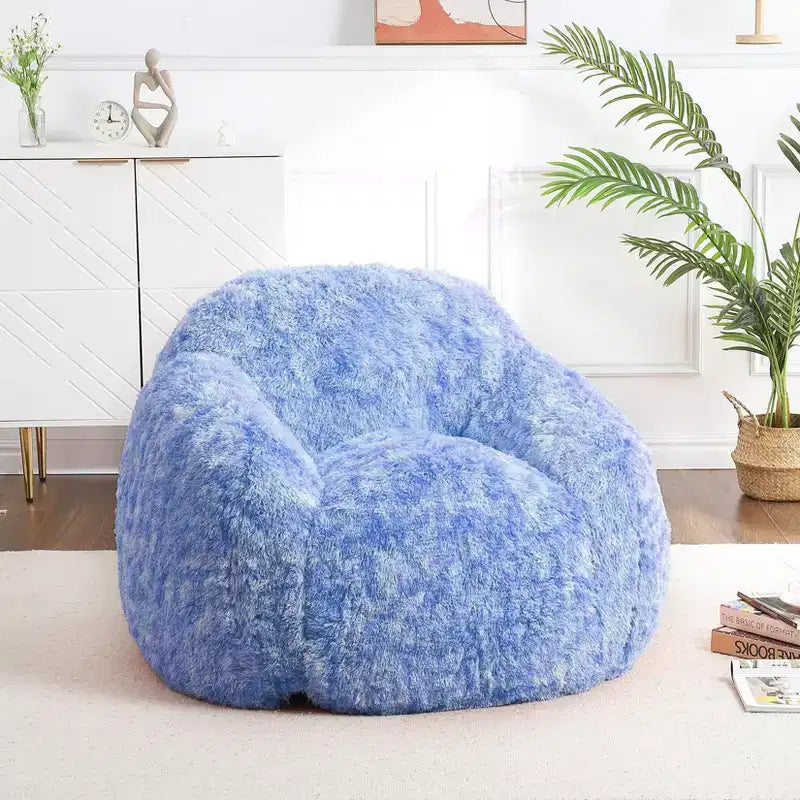 Fauteuils Poires pour Adultes, Fauteuil Poire en Fausse Fourrure avec Garnissage, Canapé Poire Doux en Peluche pour Salon avec Accoudoirs, Idéal pour la Lecture