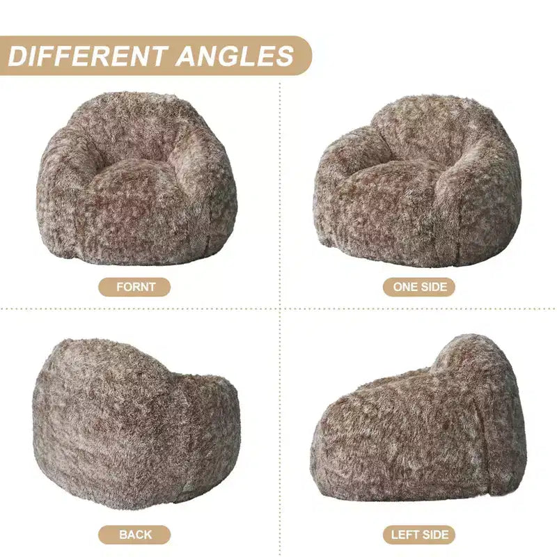 Fauteuils Poires pour Adultes, Fauteuil Poire en Fausse Fourrure avec Garnissage, Canapé Poire Doux en Peluche pour Salon avec Accoudoirs, Idéal pour la Lecture