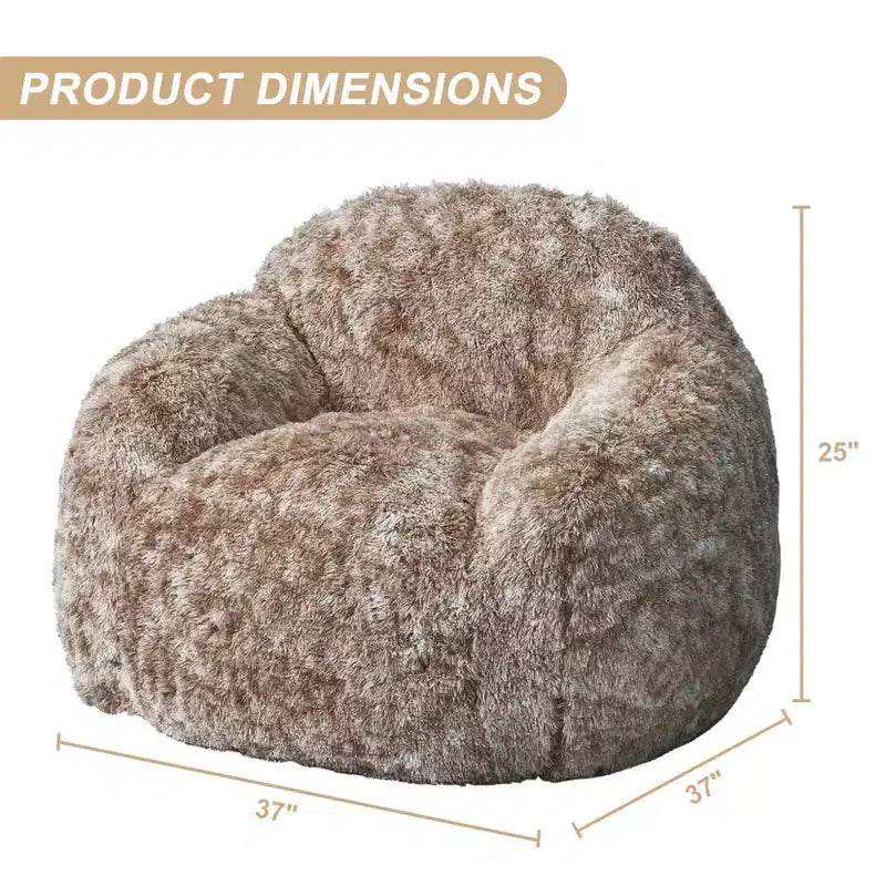 Fauteuils Poires pour Adultes, Fauteuil Poire en Fausse Fourrure avec Garnissage, Canapé Poire Doux en Peluche pour Salon avec Accoudoirs, Idéal pour la Lecture