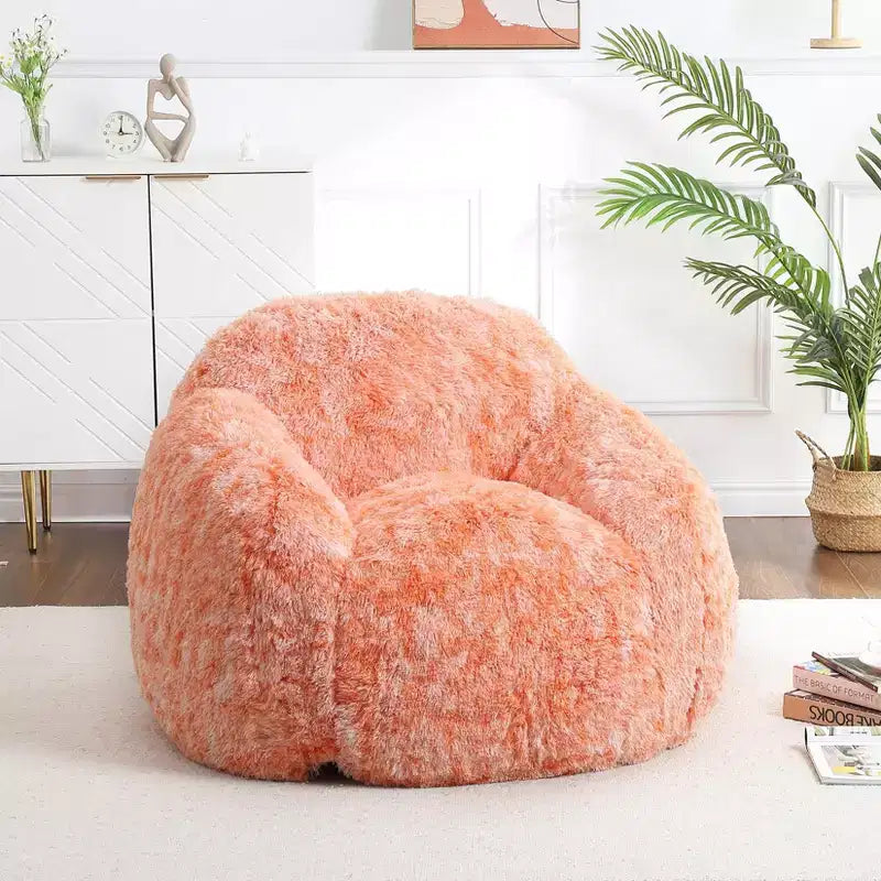 Fauteuils Poires pour Adultes, Fauteuil Poire en Fausse Fourrure avec Garnissage, Canapé Poire Doux en Peluche pour Salon avec Accoudoirs, Idéal pour la Lecture