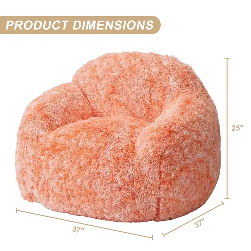 Fauteuils Poires pour Adultes, Fauteuil Poire en Fausse Fourrure avec Garnissage, Canapé Poire Doux en Peluche pour Salon avec Accoudoirs, Idéal pour la Lecture