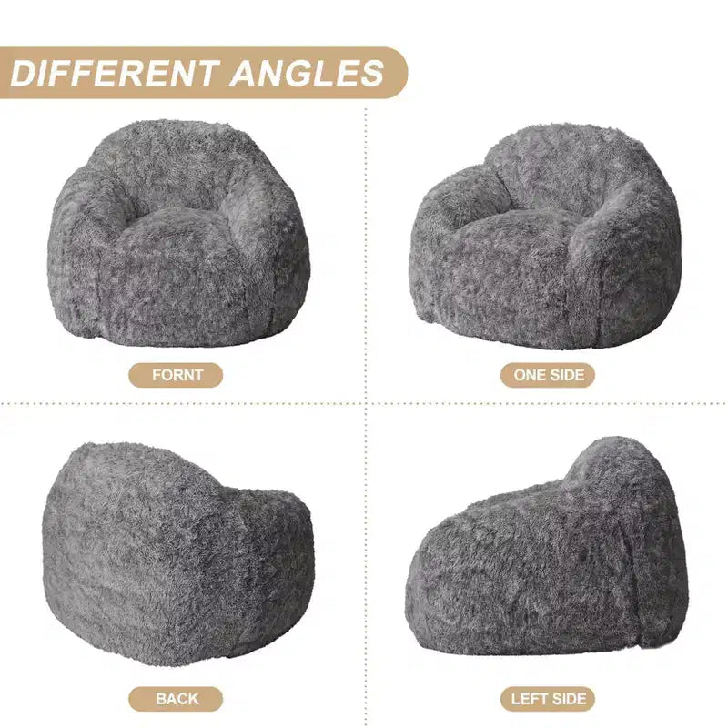Fauteuils Poires pour Adultes, Fauteuil Poire en Fausse Fourrure avec Garnissage, Canapé Poire Doux en Peluche pour Salon avec Accoudoirs, Idéal pour la Lecture