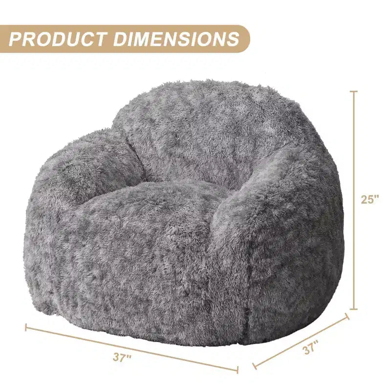 Fauteuils Poires pour Adultes, Fauteuil Poire en Fausse Fourrure avec Garnissage, Canapé Poire Doux en Peluche pour Salon avec Accoudoirs, Idéal pour la Lecture