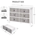 Dresser For Bedroom - 6-Drawer Fluted Dresser Cabinet Modern Storage Chest Wide Wood Organizer Dresser For Bedroom Living Room