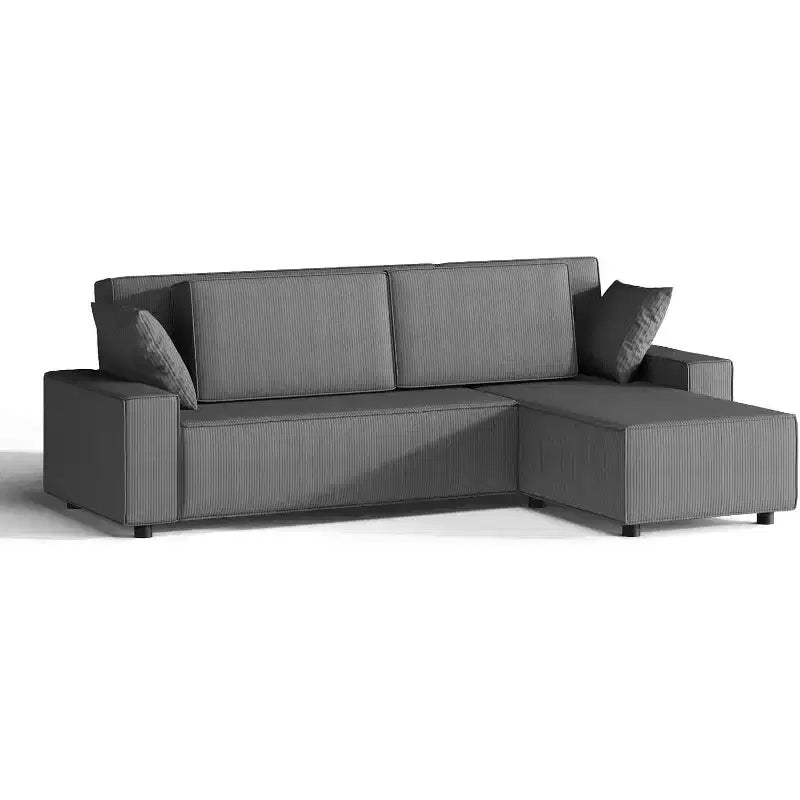Canapé sectionnel en velours côtelé à rayures de 96 pouces, canapé sectionnel surdimensionné moderne en forme de L, pour salon, appartement, studio
