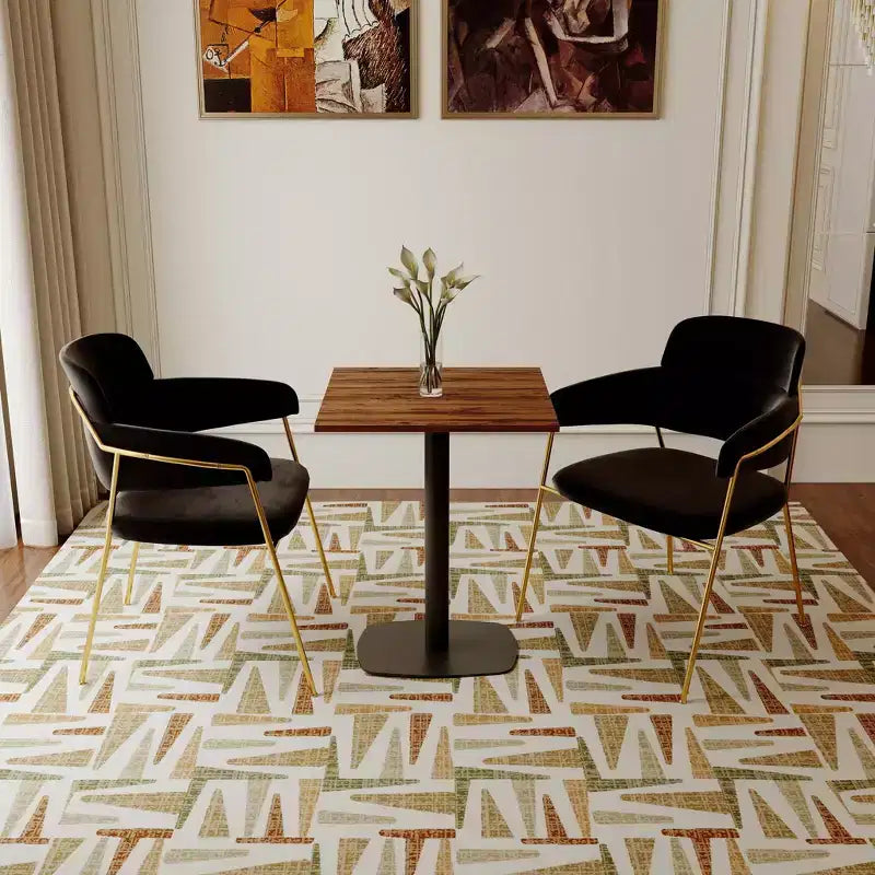 Table de salle à manger carrée de 60 cm avec plateau en MDF et piètement carré en acier pour cuisine, salle à manger et pub