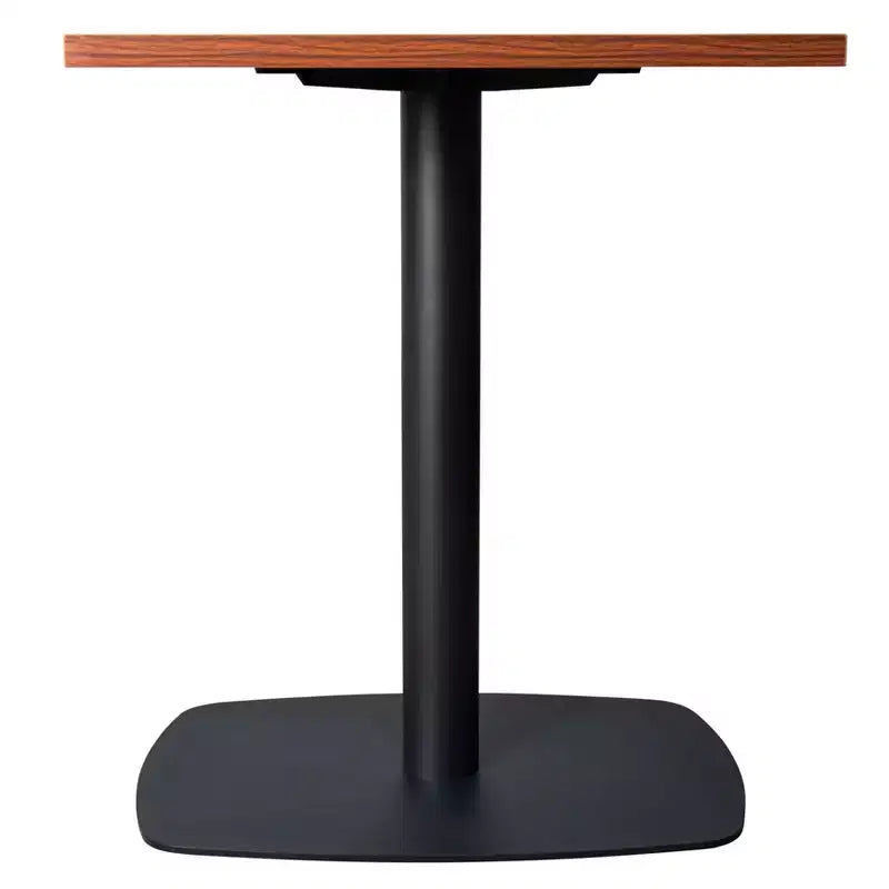 Table de salle à manger carrée de 60 cm avec plateau en MDF et piètement carré en acier pour cuisine, salle à manger et pub