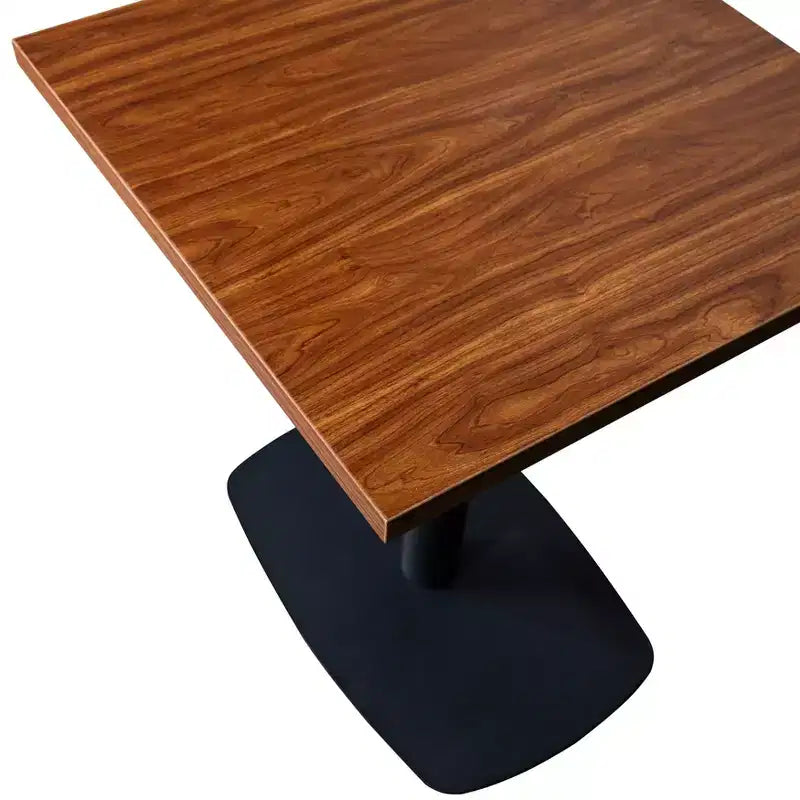 Table de salle à manger carrée de 60 cm avec plateau en MDF et piètement carré en acier pour cuisine, salle à manger et pub