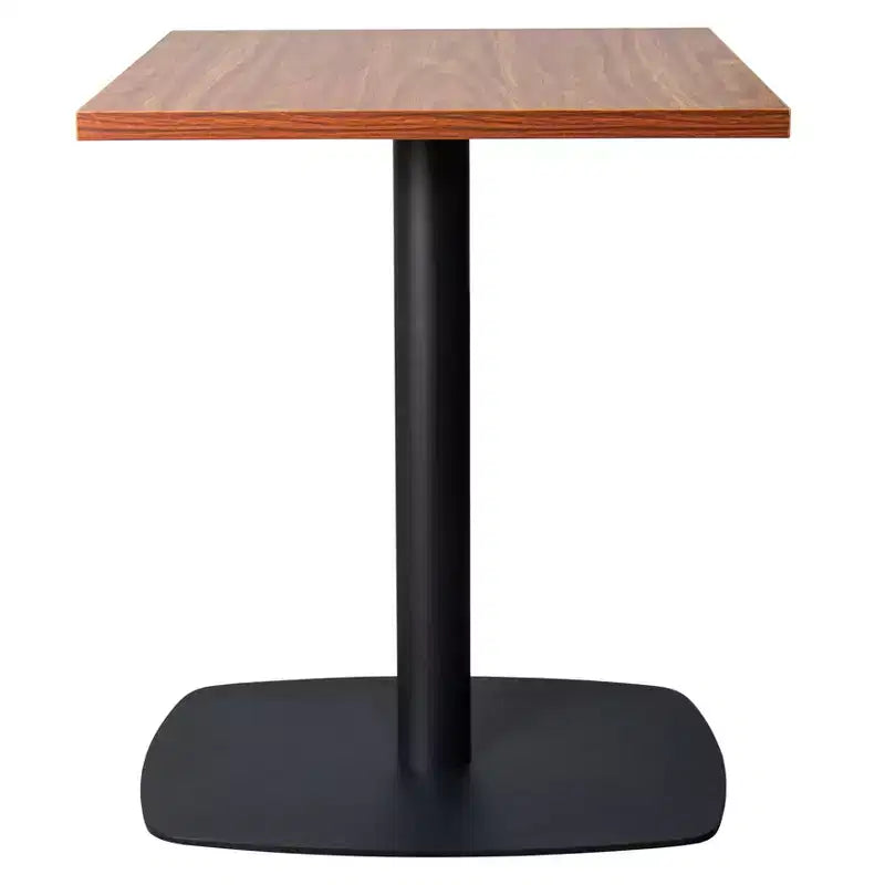 Table de salle à manger carrée de 60 cm avec plateau en MDF et piètement carré en acier pour cuisine, salle à manger et pub