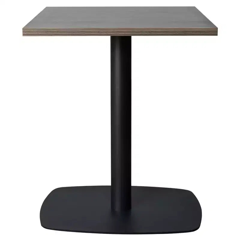 Table de salle à manger carrée de 60 cm avec plateau en MDF et piètement carré en acier pour cuisine, salle à manger et pub