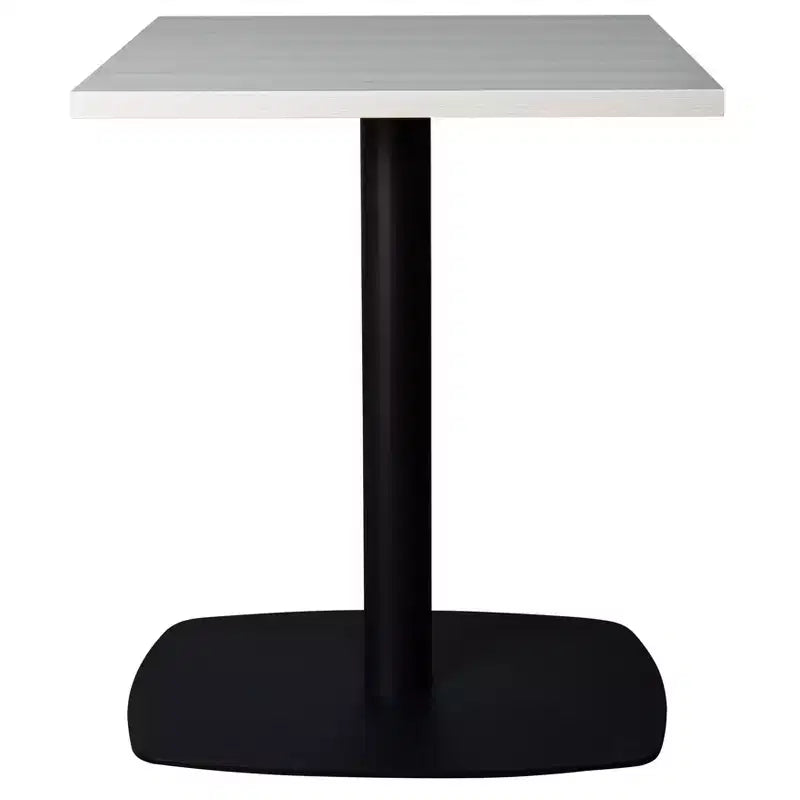 Table de salle à manger carrée de 60 cm avec plateau en MDF et piètement carré en acier pour cuisine, salle à manger et pub