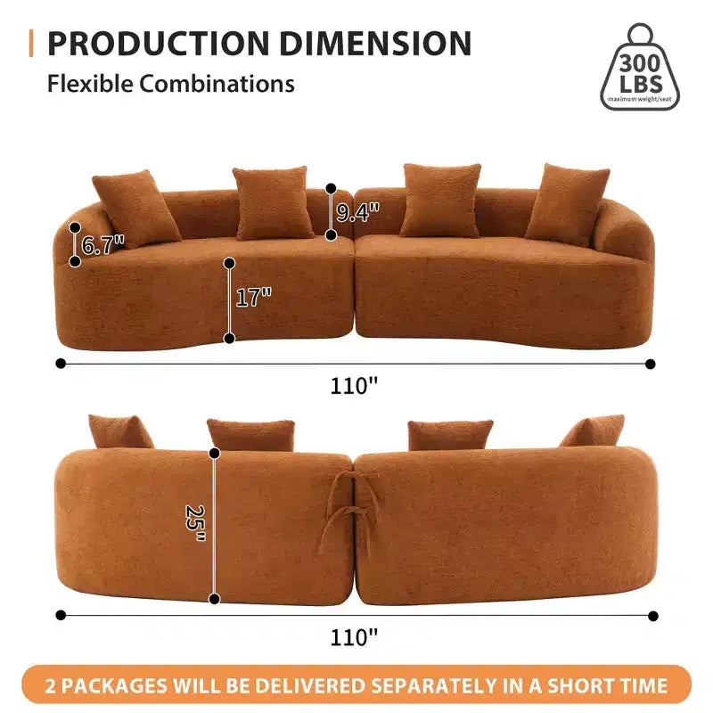 Canapé modulaire Whisen 110 avec compression totale