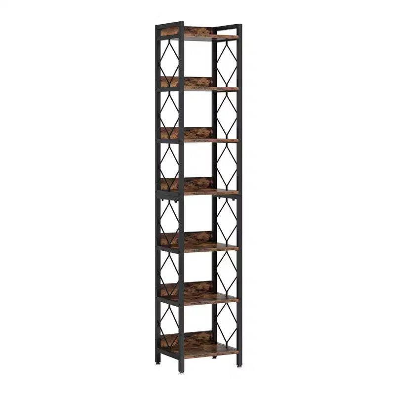 Bibliothèque polyvalente à 7 niveaux pour livres, objets de décoration, cuisine et salle de bain.