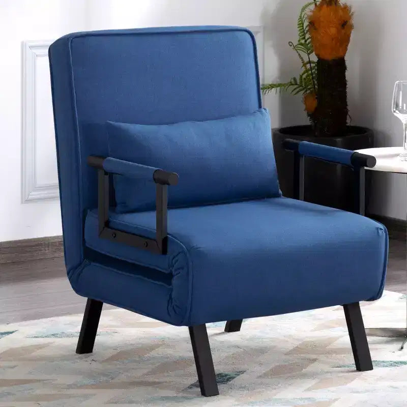 Fauteuil-lit convertible 4-en-1 pliant, dossier réglable sur 5 positions avec oreiller lombaire