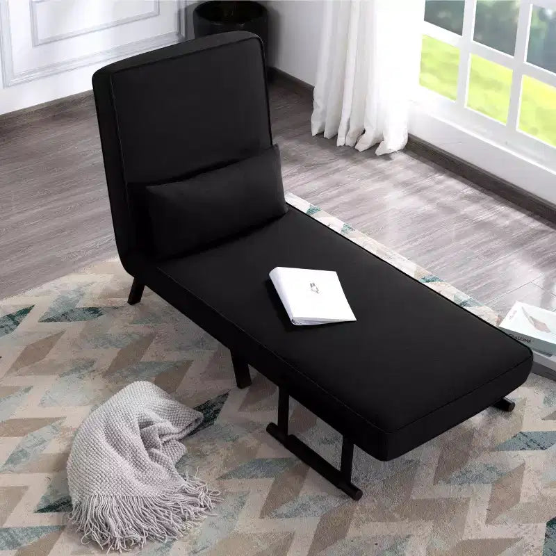 Fauteuil-lit convertible 4-en-1 pliant, dossier réglable sur 5 positions avec oreiller lombaire
