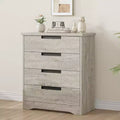 Commode à 4 tiroirs pour chambre à coucher, commode naturelle avec poignées encastrées, organisateur en bois pour salon, couloir et entrée