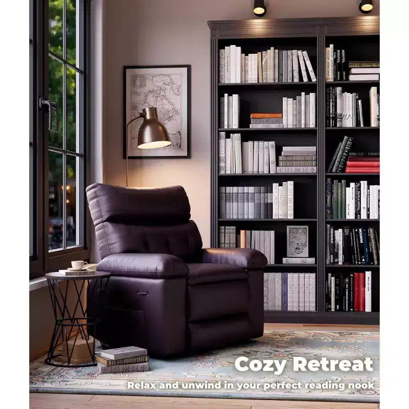 Fauteuil Inclinable Large Surdimensionné - Grand Fauteuil Inclinable Manuel en Faux Cuir PU pour Adultes, Fauteuil de Repos au Confort Exceptionnel